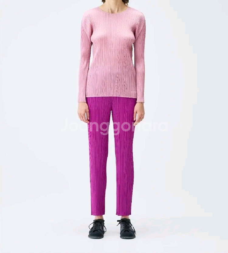 이세이미야케 플리츠플리즈 탑 9월 먼슬리 탑 로즈 핑크 3사이즈--5