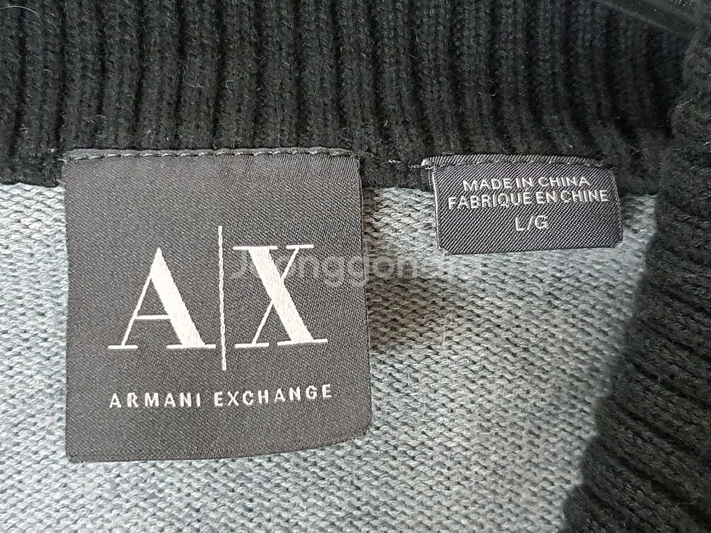 ARMANI EXCHANGE 아르마니 익스체인지 머플러카라 긴팔 면니트티--2