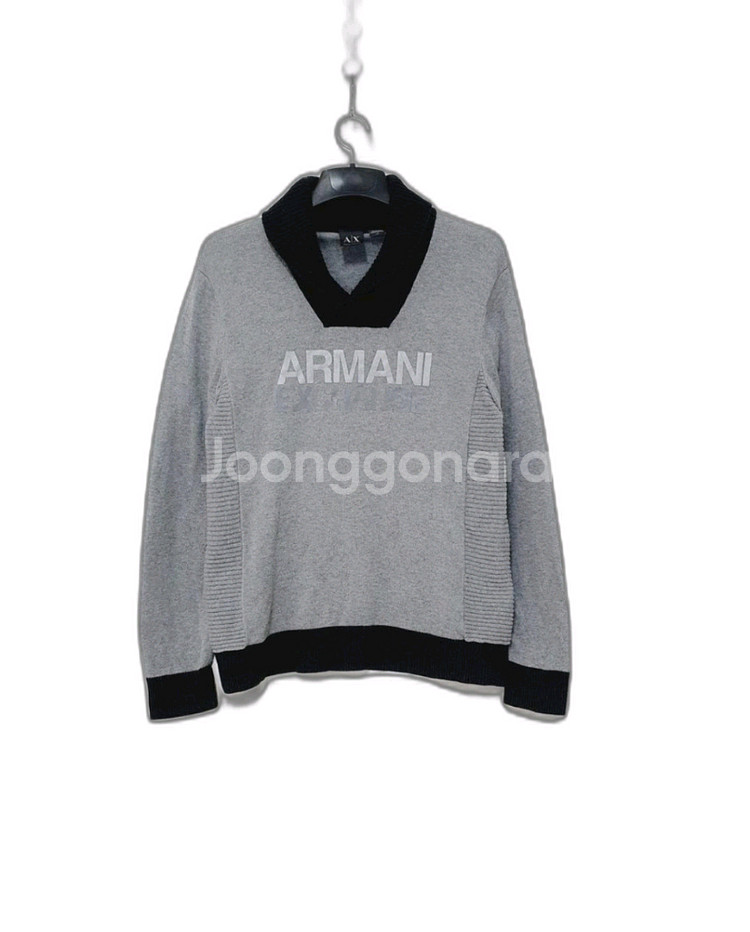 ARMANI EXCHANGE 아르마니 익스체인지 머플러카라 긴팔 면니트티--0