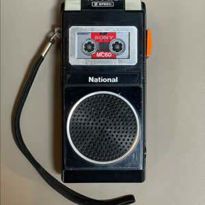 내셔널 마이크로 카세트 플레이어 정상작동 녹음기