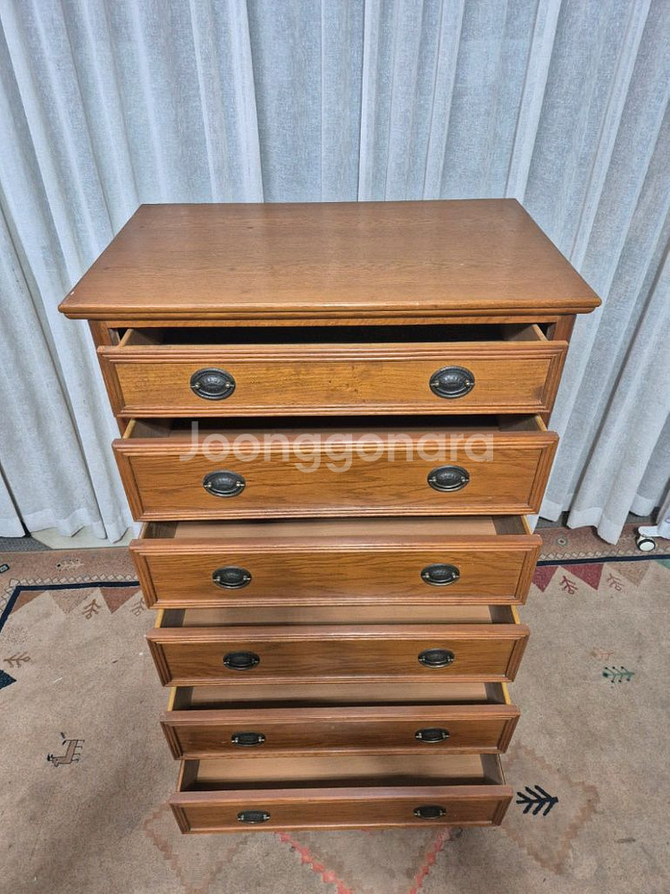 프랑스 빈티지 원목 6단 서랍장--6