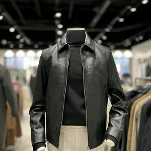 [미개봉 제품] 앤드지 미니멀 리얼 램 레더 트러커 양 가죽 자켓 블랙 95 M 사이즈