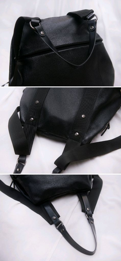 만다리나덕 사가도스 (SAC A DOS) 소프트 그레인 레더 백팩--4