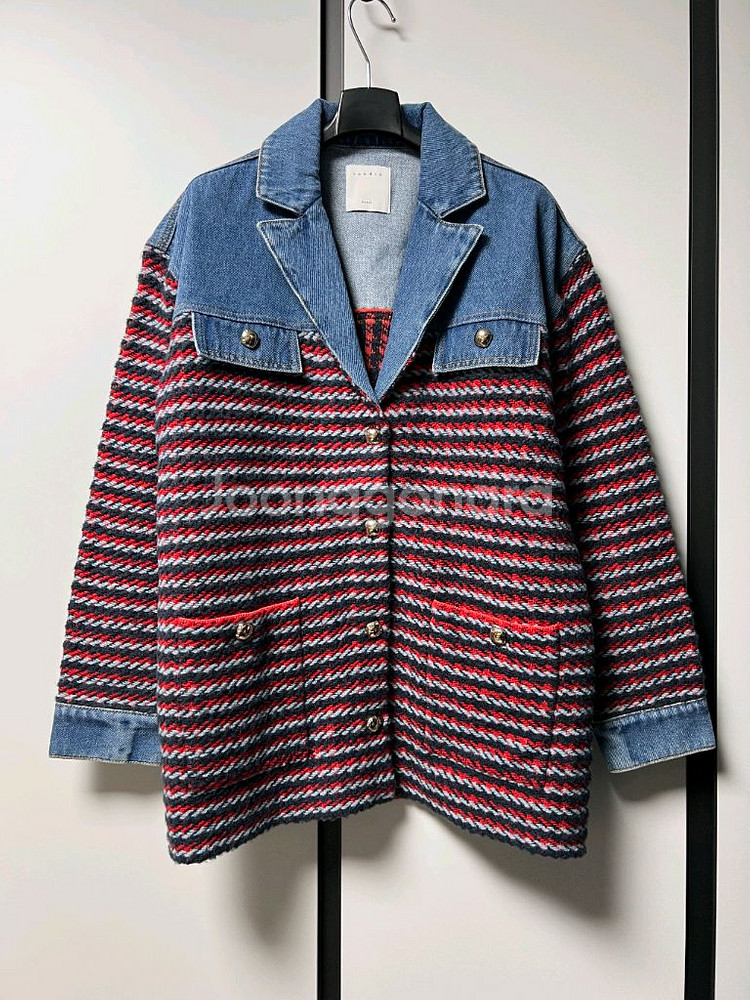 산드로 데님 니트 자켓--0