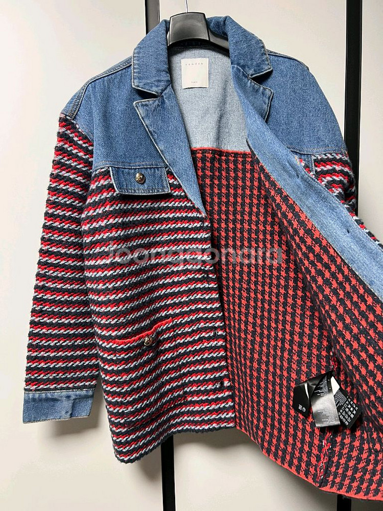 산드로 데님 니트 자켓--1