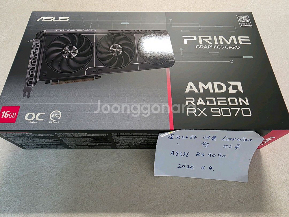 ASUS 라데온 RX 9070 OC 16GB 그래픽카드 미개봉--1