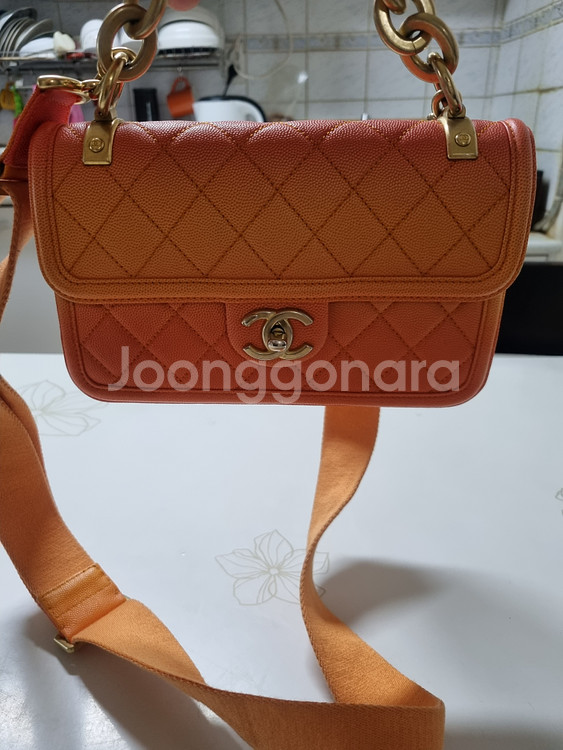 샤넬 캐비어 선셋 그라데이션 플랩백--2