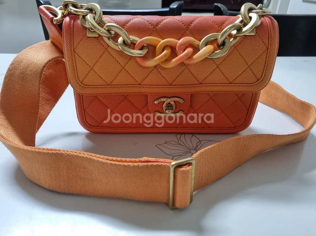 샤넬 캐비어 선셋 그라데이션 플랩백--3