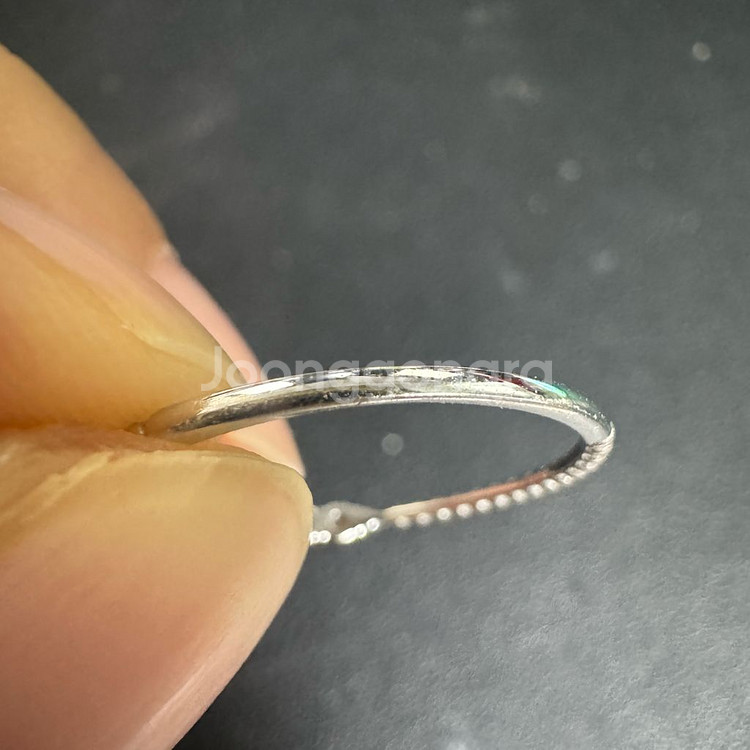 14k 브라운큐빅 화이트골드 금반지 급처--3