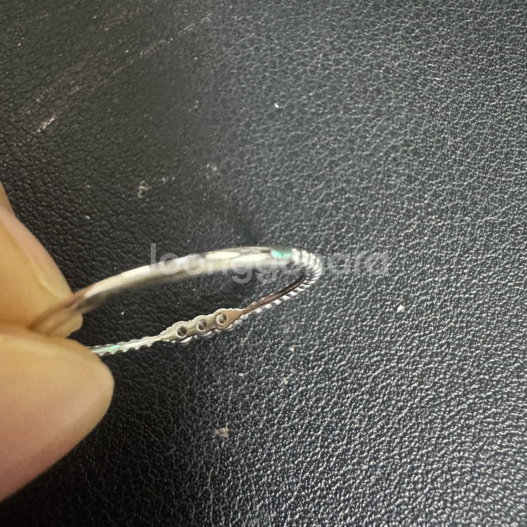 14k 브라운큐빅 화이트골드 금반지 급처--2