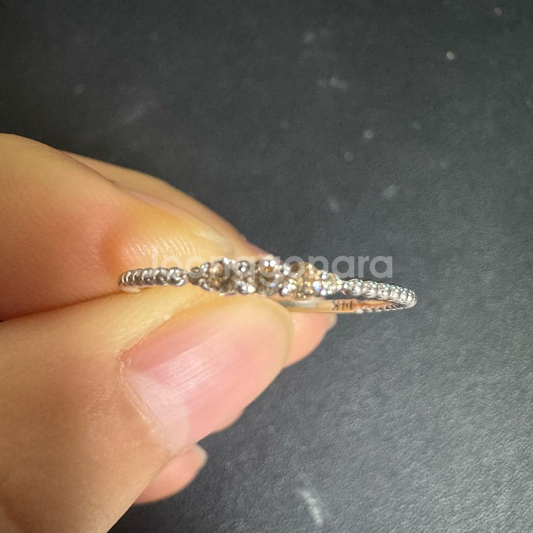 14k 브라운큐빅 화이트골드 금반지 급처--5