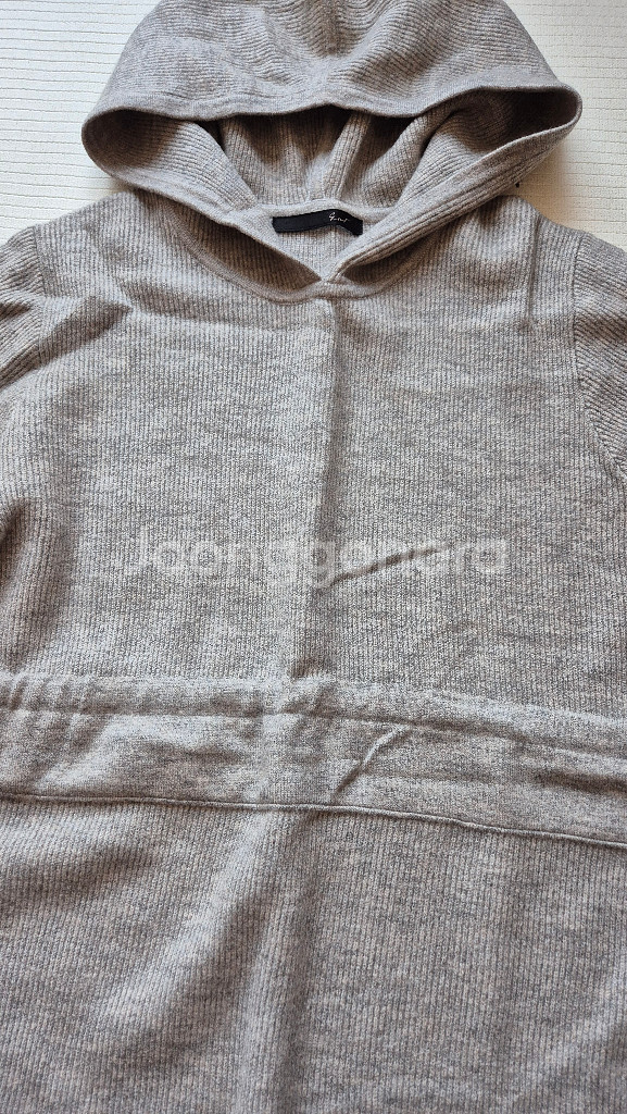 지컷(gcut) 후드 니트 원피스 멜란지그레이색상--2