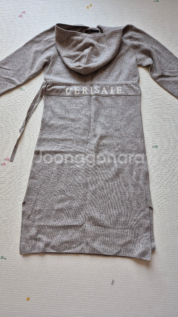 지컷(gcut) 후드 니트 원피스 멜란지그레이색상--5