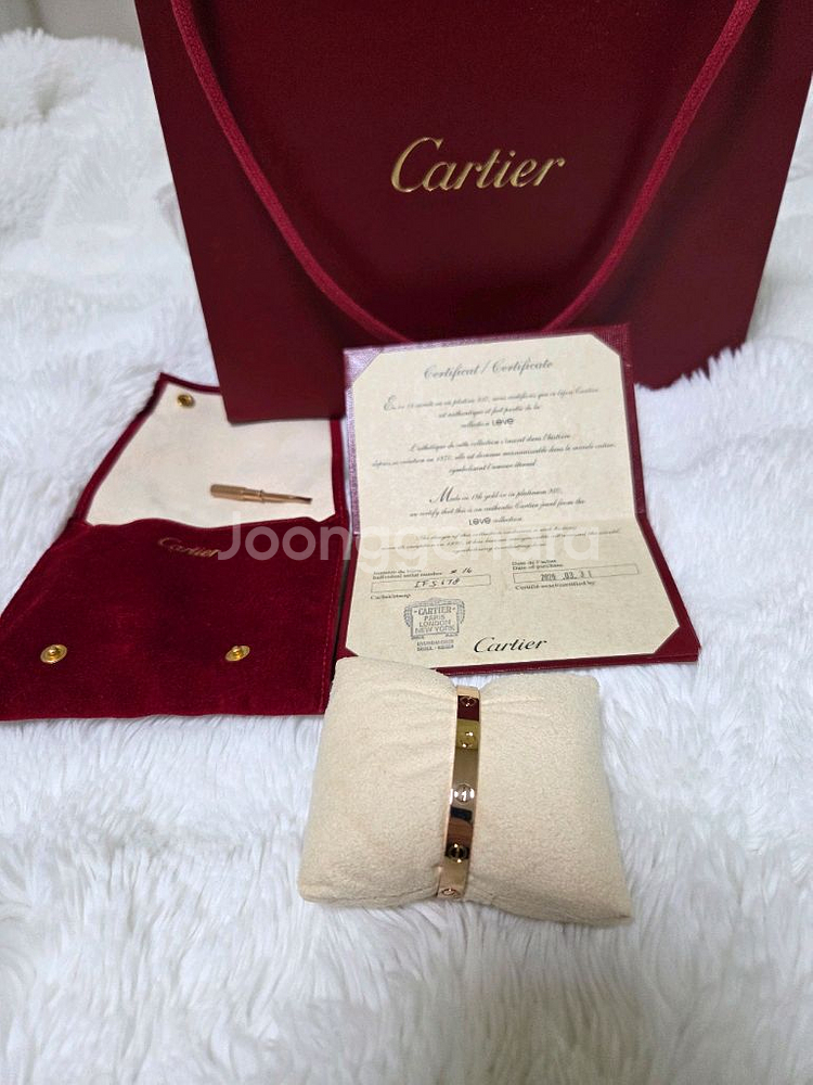 까르띠에 러브팔찌 로즈골드 16호 새상품급--0
