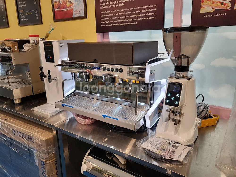 새상품 이태리 씨메 CO-03 네오 2그룹 커피머신세트--0