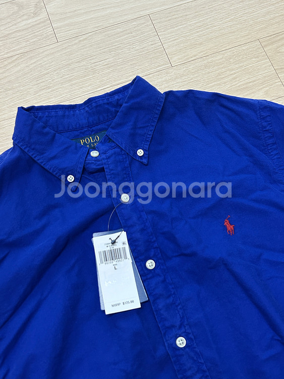 [폴로 랄프로렌] 가먼트 다이 긴팔 셔츠 블루 L 사이즈--2