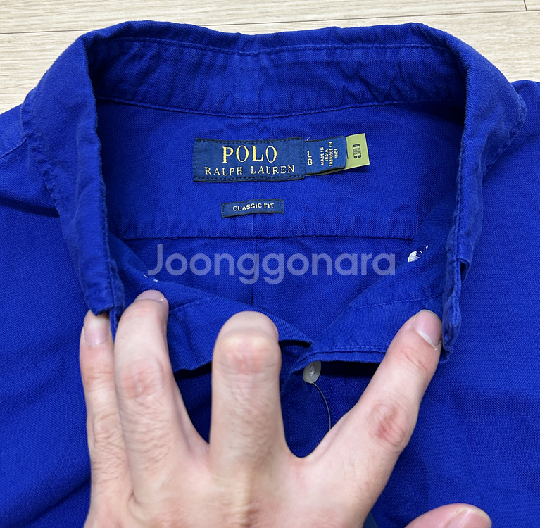 [폴로 랄프로렌] 가먼트 다이 긴팔 셔츠 블루 L 사이즈--1
