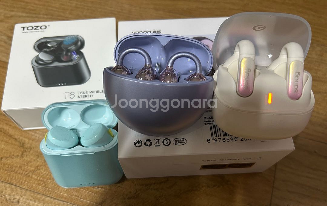 TOZO 블투이어폰 +Sanag 귀찌형블투이어폰2개= 동시--0