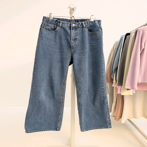 L 중청 와이드청바지 / 허리 속밴딩 / 깨끗한 상태 / 7천원