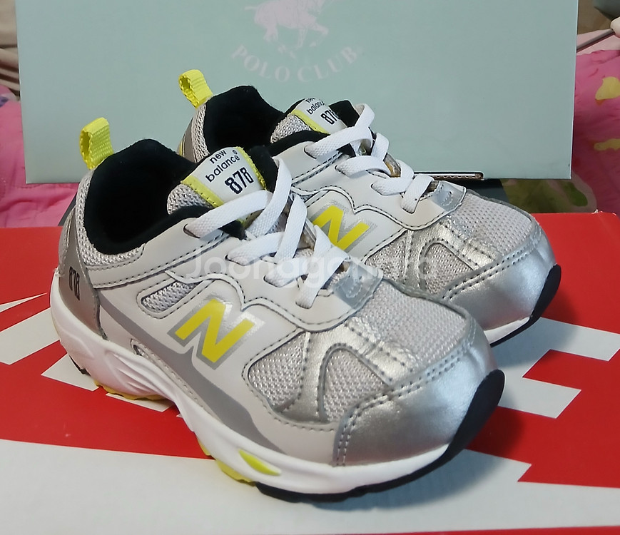 뉴발란스키즈 878 실버/옐로우 160 운동화--0