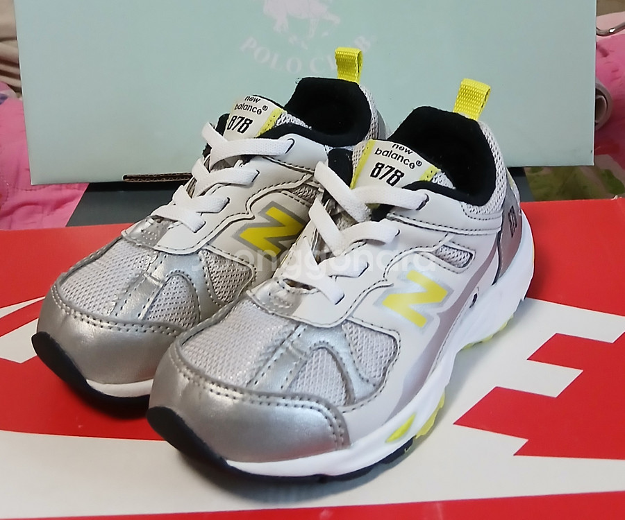 뉴발란스키즈 878 실버/옐로우 160 운동화--1