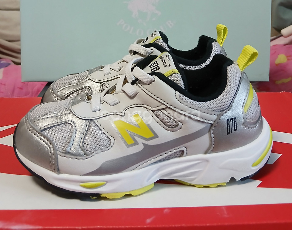뉴발란스키즈 878 실버/옐로우 160 운동화--2
