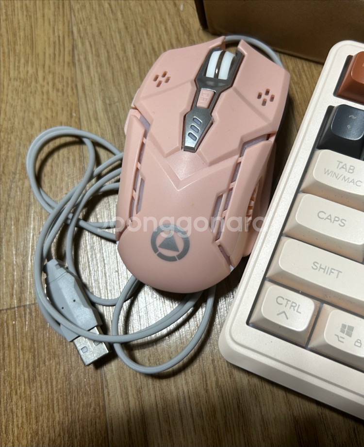 핑크 기계식 키보드 마우스 세트 + 블루투스 키보드= 동시에--3