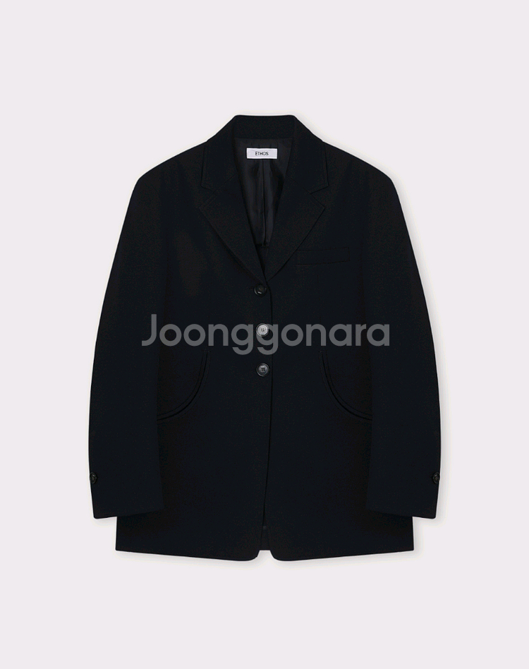 에토스 rounded pocket jacket 네이비--0
