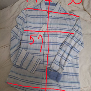 새상품 유니온베이남성셔츠105 화이트 세미슬림 늦봄부터 초가을