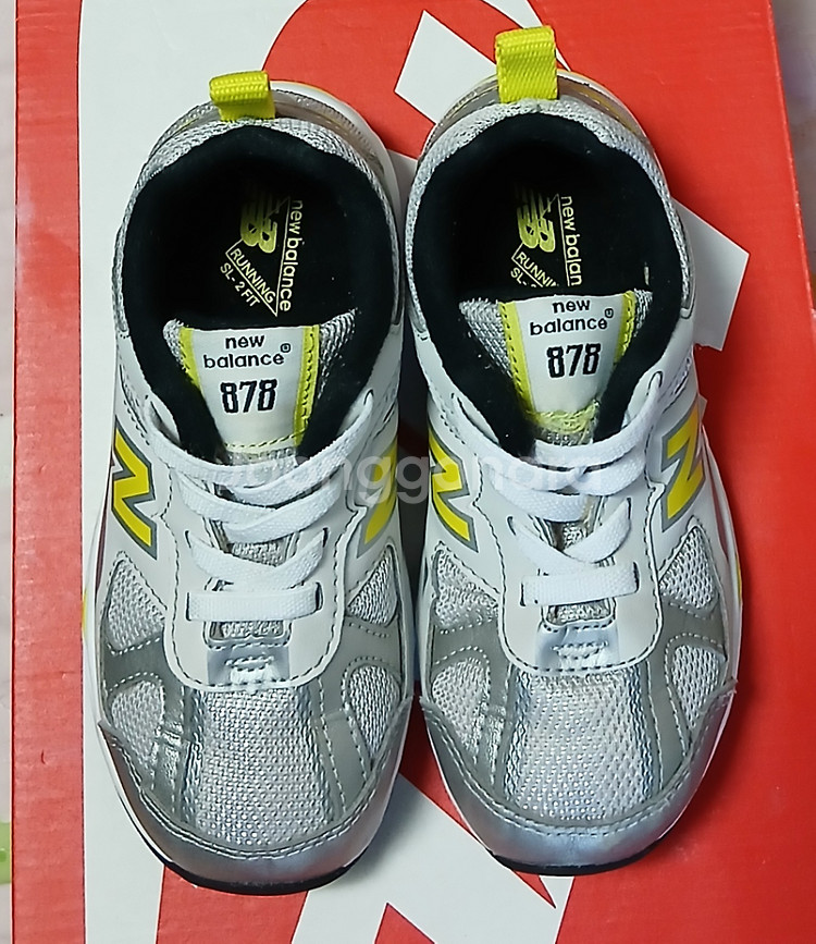 뉴발란스키즈 878 실버/옐로우 160 운동화--7