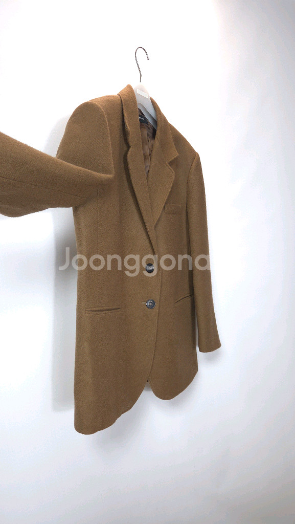 한섬 시스템 2022 이태리 울 브랜드 카멜 싱글 자켓 M 사이즈--2