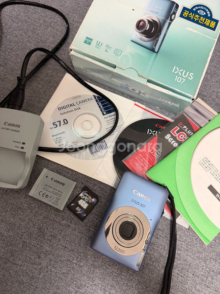 캐논 카메라 IXUS 익서스 107 풀박스 빈티지 디카--0