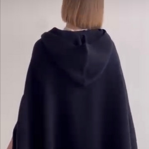 플로티 후드 니트 판쵸