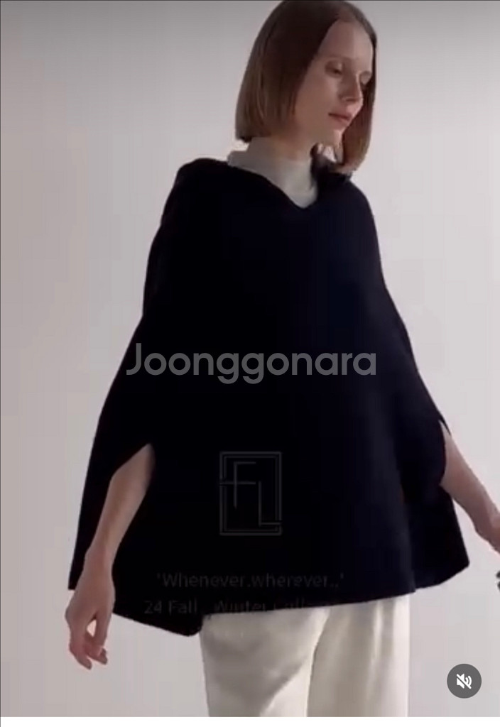 플로티 후드 니트 판쵸--2