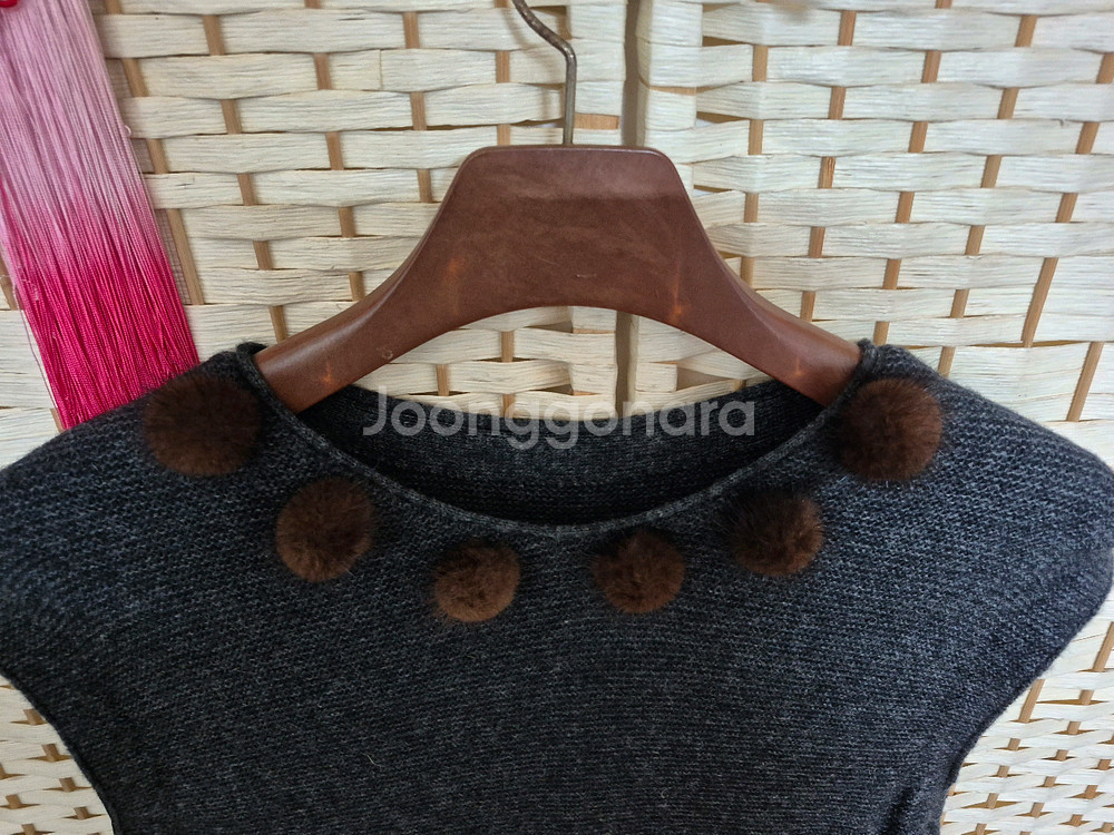 밍크방울니트원피스프리44~77--1