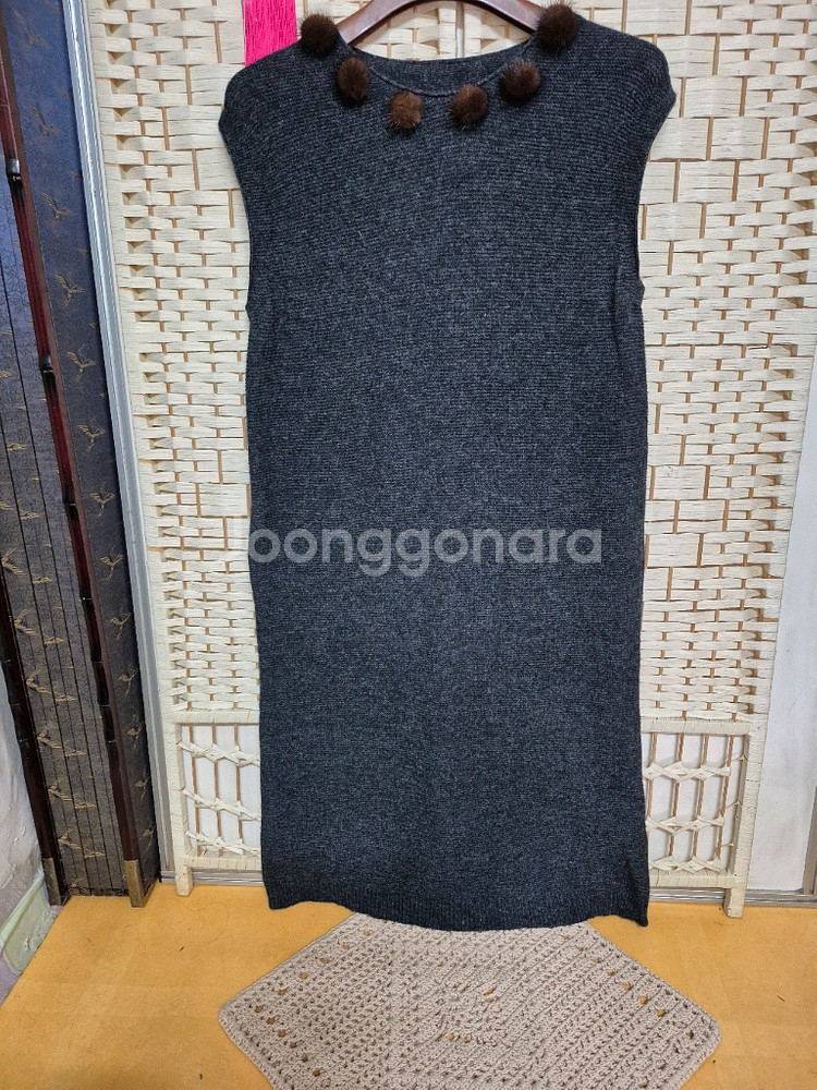 밍크방울니트원피스프리44~77--5