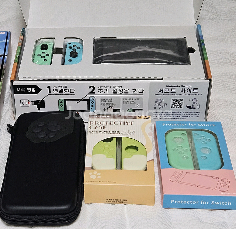 닌텐도 스위치 동물의숲 에디션 풀박스 + 스위치 악세사리--0