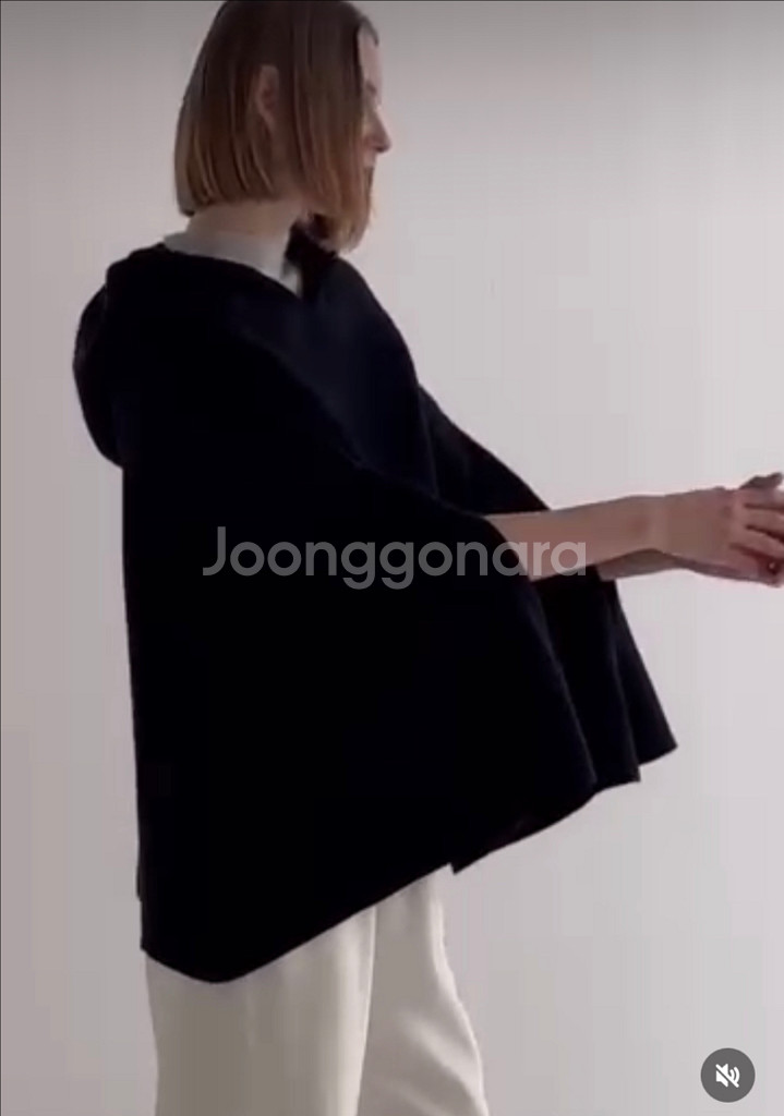 플로티 후드 니트 판쵸--5