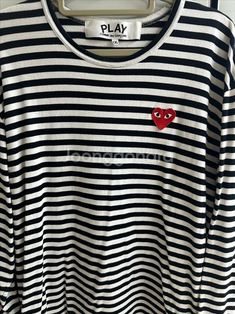 꼼데가르송 플레이 스트라이프 티셔츠--0