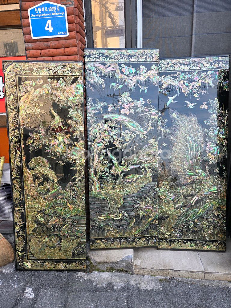 나전칠기 자개문짝 6--1