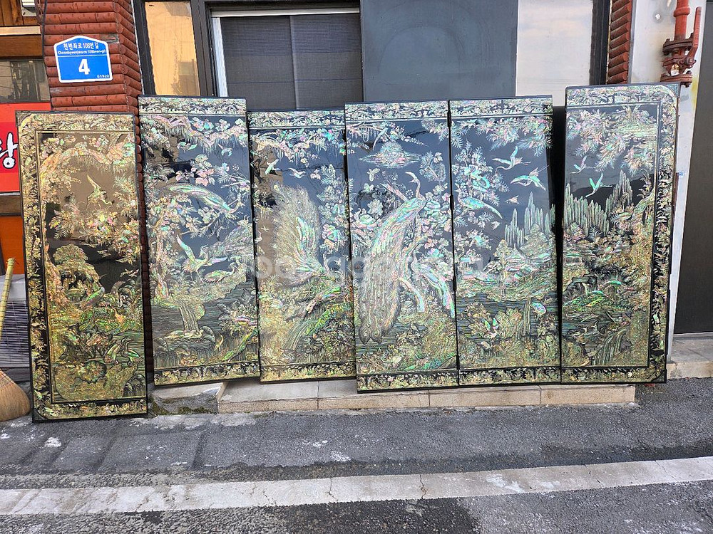 나전칠기 자개문짝 6--0