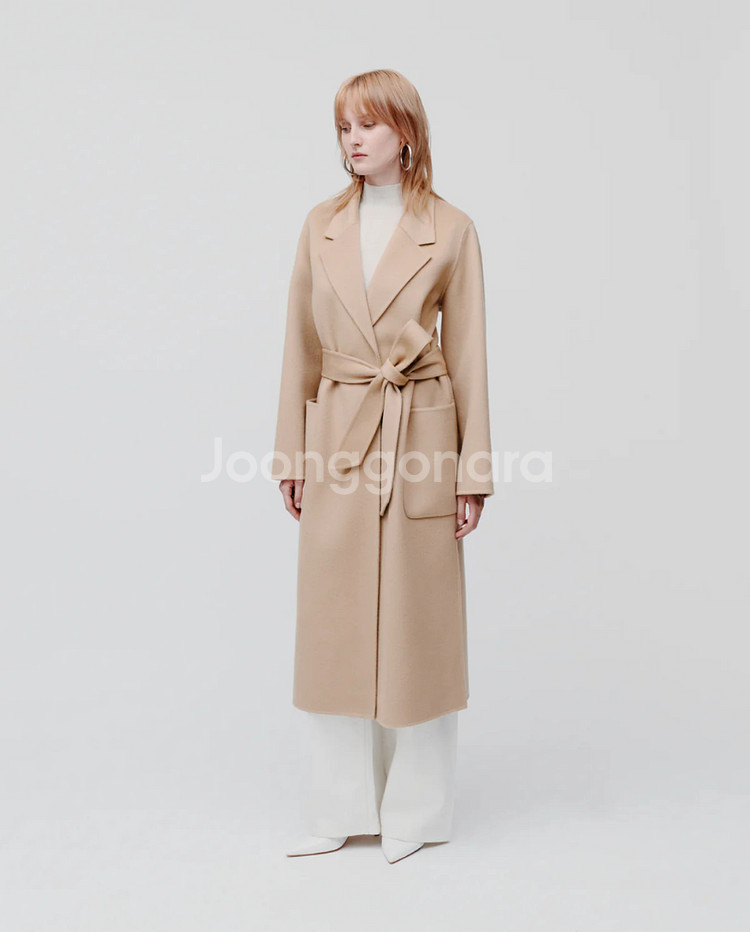 카멜 울100% 롱 코트 IVYOAK--0