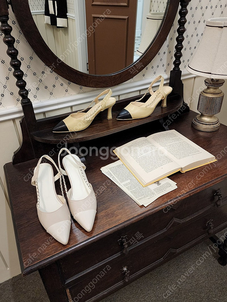 샤 체인 펌프스 힐 슬링백 새상품--0