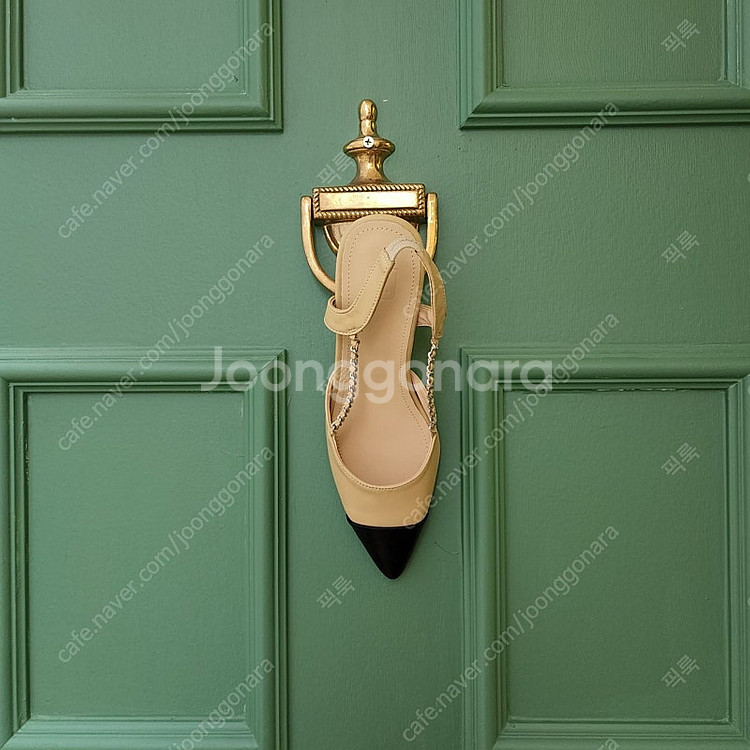 샤 체인 펌프스 힐 슬링백 새상품--5