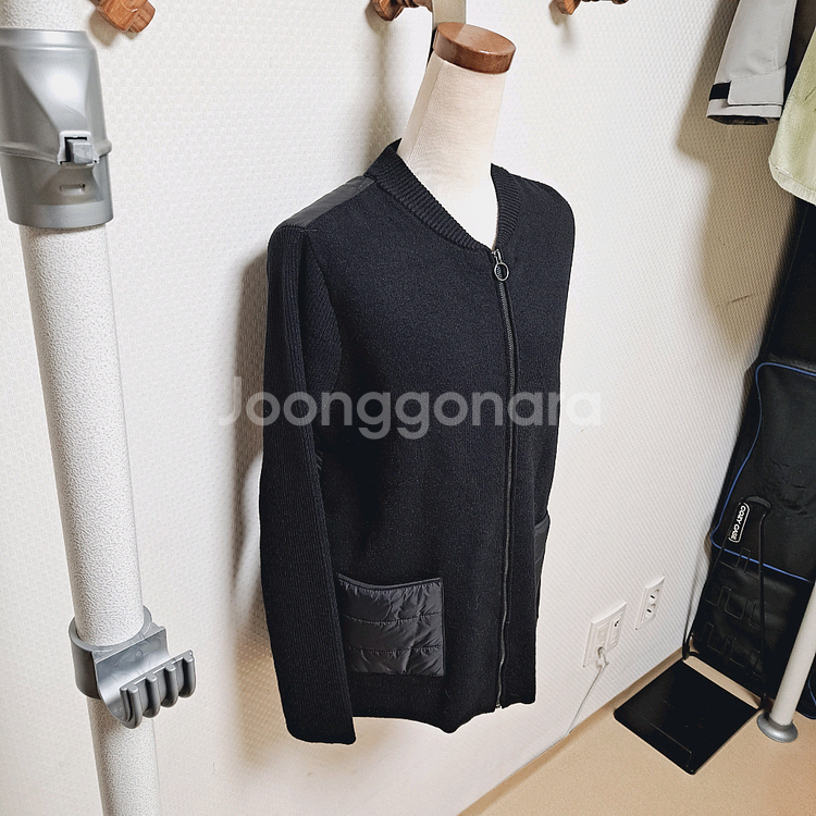 새옷)마리끌레르 블랙 니트 퀼팅 여성 집업 가디건 자켓 95--1