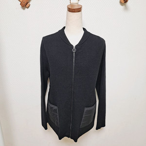 새옷)마리끌레르 블랙 니트 퀼팅 여성 집업 가디건 자켓 95