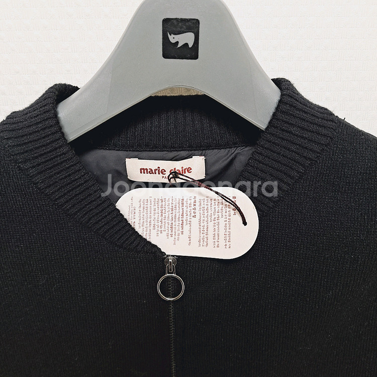 새옷)마리끌레르 블랙 니트 퀼팅 여성 집업 가디건 자켓 95--4