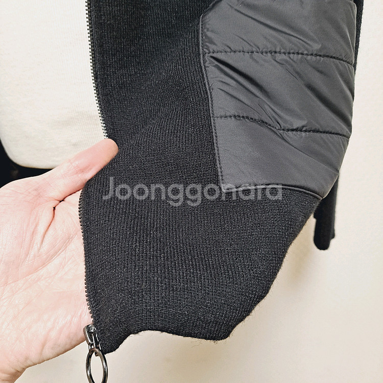 새옷)마리끌레르 블랙 니트 퀼팅 여성 집업 가디건 자켓 95--6