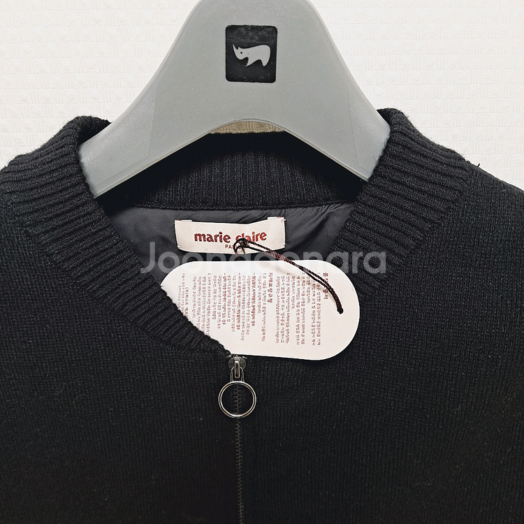 새옷)마리끌레르 블랙 니트 퀼팅 여성 집업 가디건 자켓 95--12