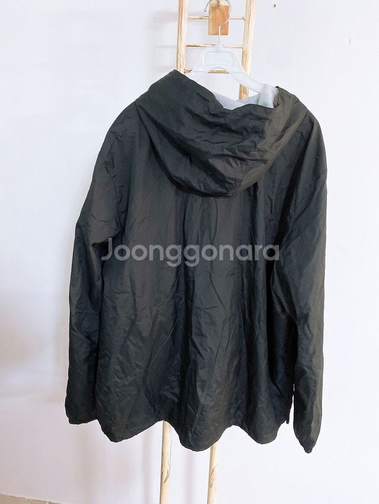(110)타미힐피거남자블랙빅로고오버핏후드바람막이자켓--3